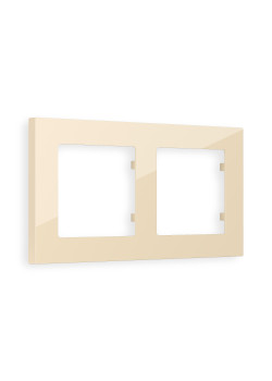 AF220302 Рамка ALFA Techno (Бежевый глянец) 2-ая