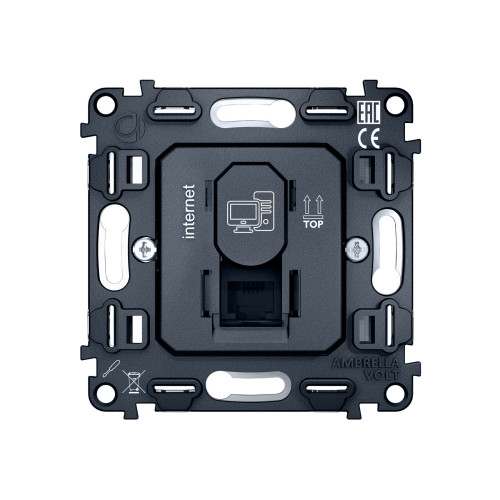 VM188 Механизм компьютерной розетки RJ-45 (8P8C) CAT6 с автоматической защитной шторкой QUANT