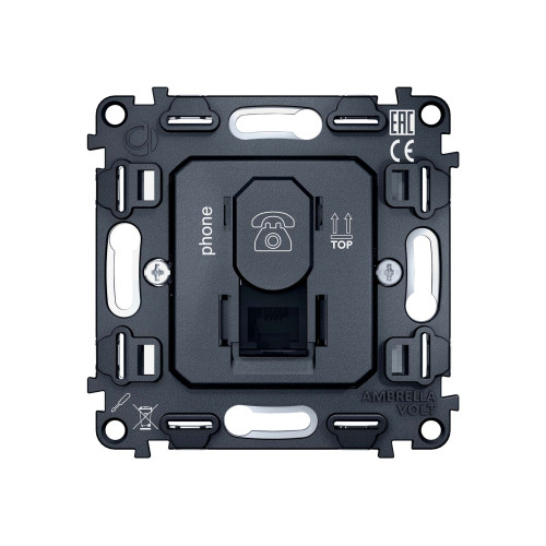 VM190 Механизм телефонной розетки RJ-11 (4P4C) с автоматической защитной шторкой QUANT